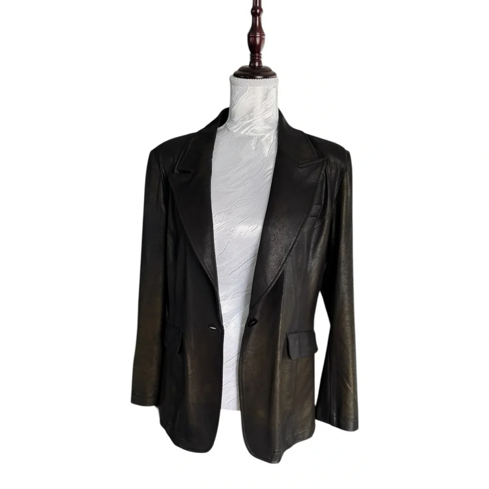 Clara Sun Woo Liquid Leather Blazer - Large - Picture 2 of 8